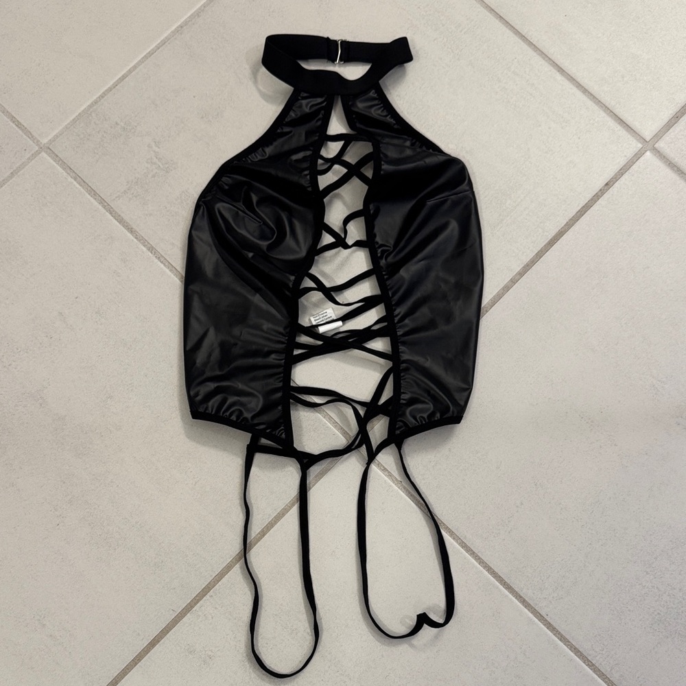Black Strappy Halter Top lingerie